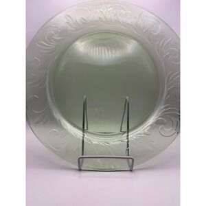 Fire-King Philbe Green Depression Glass Pie Plate 9 Inch Vintage 3120 USA Made